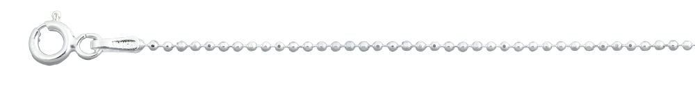Sterling Silver High Polished Bead 2.2mm-220 Chain with Lobster Clasp Closure