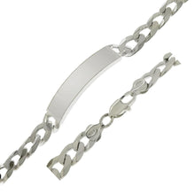 Load image into Gallery viewer, Sterling Silver 10mm Flat Curb ID Bracelet