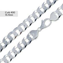 Load image into Gallery viewer, Sterling silver Curb  400-16.4mm Bracelet