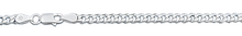Load image into Gallery viewer, Sterling Silver Italian Solid Curb Link Chain 100 - 4mm Luxurious Nickel Free Necklace with Lobster Claw Clasp Closure