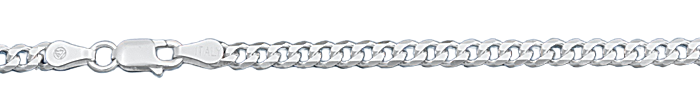 Sterling Silver Italian Solid Curb Link Chain 100 - 4mm Luxurious Nickel Free Necklace with Lobster Claw Clasp Closure