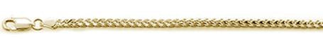 Sterling Silver Gold Plated 2.2mm Franco Chain