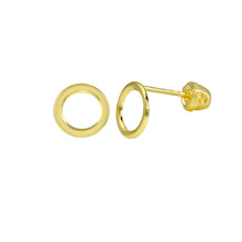 Load image into Gallery viewer, 14K Yellow Gold Circle Earrings