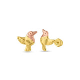 14K Yellow Gold Bird Earrings