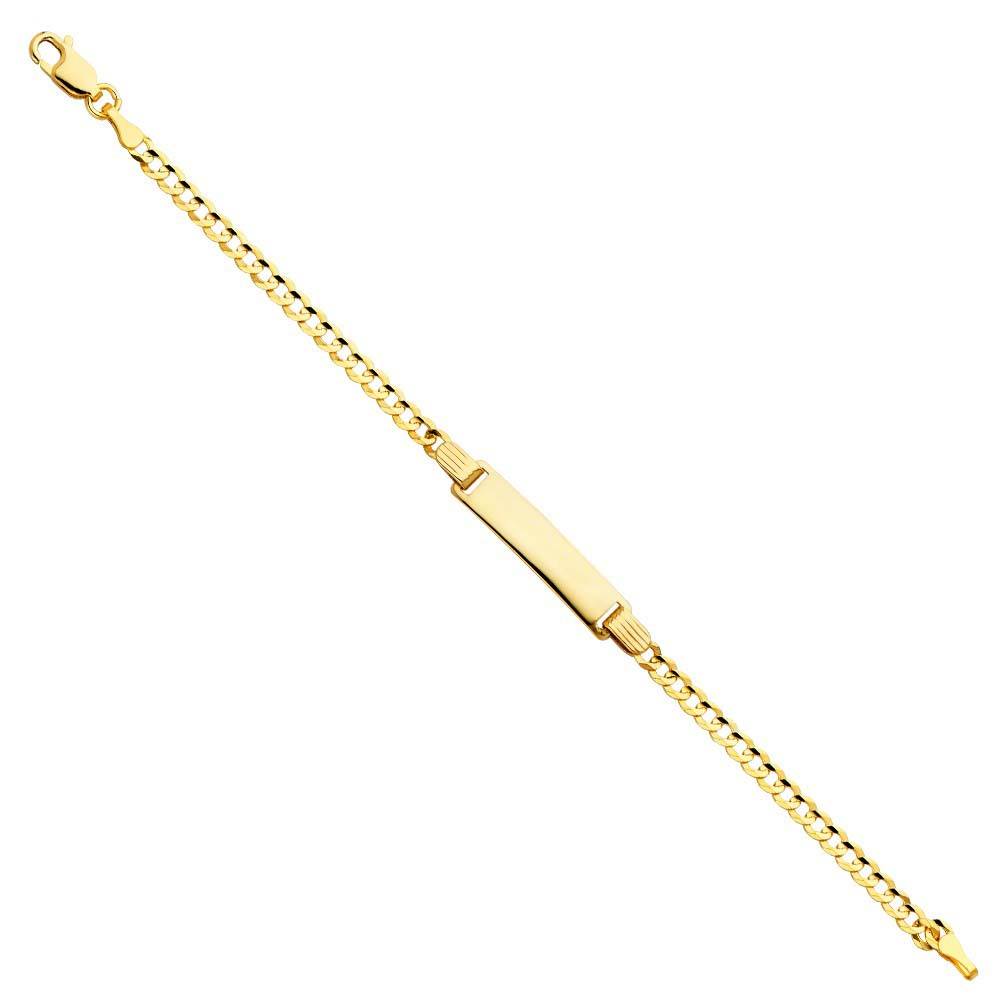 14K Yellow Gold Cuban Baby ID Bracelet