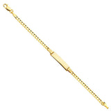 14K Yellow Gold Cuban Baby ID Bracelet