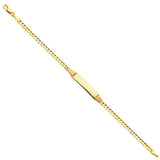 14K Yellow Gold Cuban Baby ID Bracelet