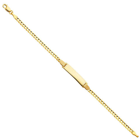14K Yellow Gold Cuban Baby ID Bracelet