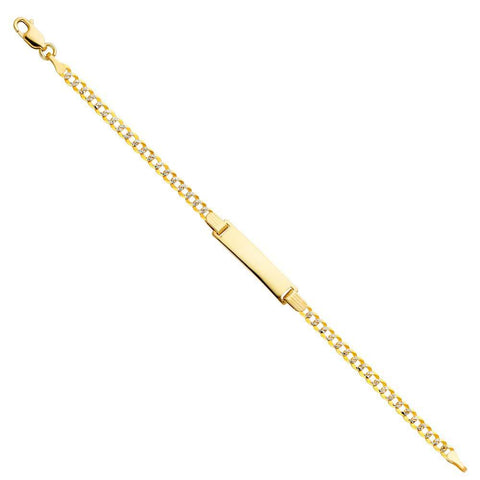 14K Two Tone Gold Cuban WP Baby ID Bracelet