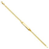 14K Two Tone Gold Cuban WP Baby ID Bracelet