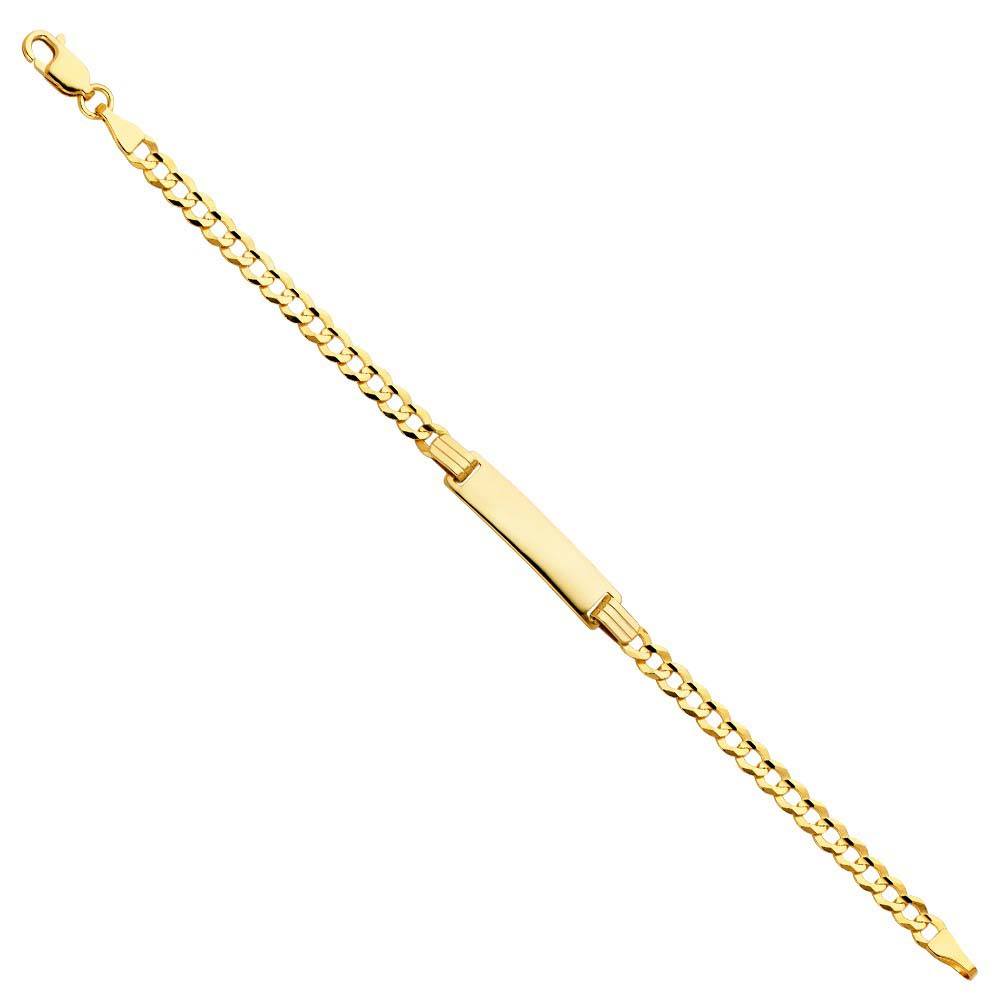 14K Yellow Gold Cuban Baby ID Bracelet