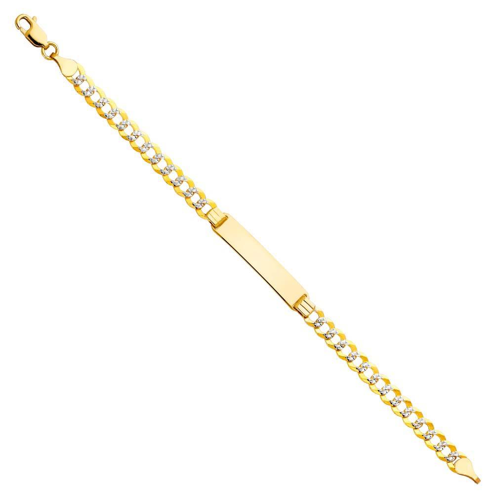14K Yellow Gold Cuban WP Baby ID Bracelet