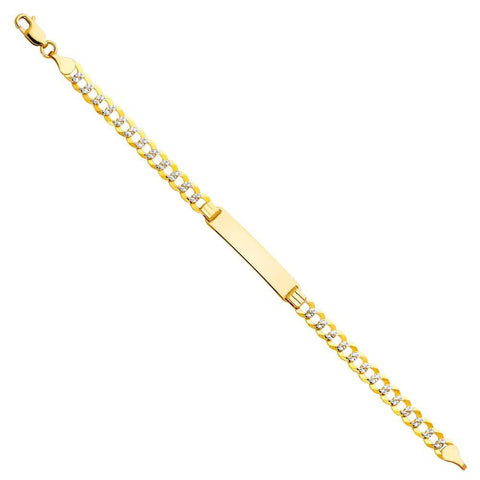 14K Yellow Gold Cuban WP Baby ID Bracelet