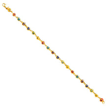Load image into Gallery viewer, 14K Yellow Mixed Color Evil Eye Bracelet