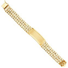 Load image into Gallery viewer, 14K Yellow Gold 3L Light Cuban Link ID Bracelet