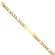 Load image into Gallery viewer, 14K Yellow Nugget FIGARO LINK ID BRACELET