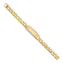 Load image into Gallery viewer, 14K Yellow STAMP Nugget Cuban LINK F-ID Bracelet