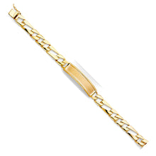 Load image into Gallery viewer, 14K Yellow STAMP Figaro LINK F-ID Bracelet