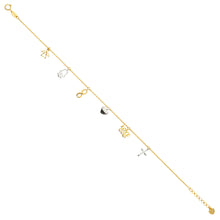 Load image into Gallery viewer, 14K Twotone Dangling Light Chain Bracelet
