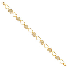 Load image into Gallery viewer, 14K Yellow CZ Heart Bracelet