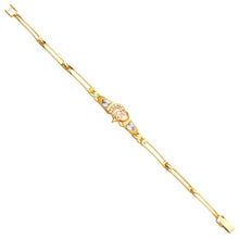 Load image into Gallery viewer, 14K Tricolor 15Years CZ Bracelet-6 inches