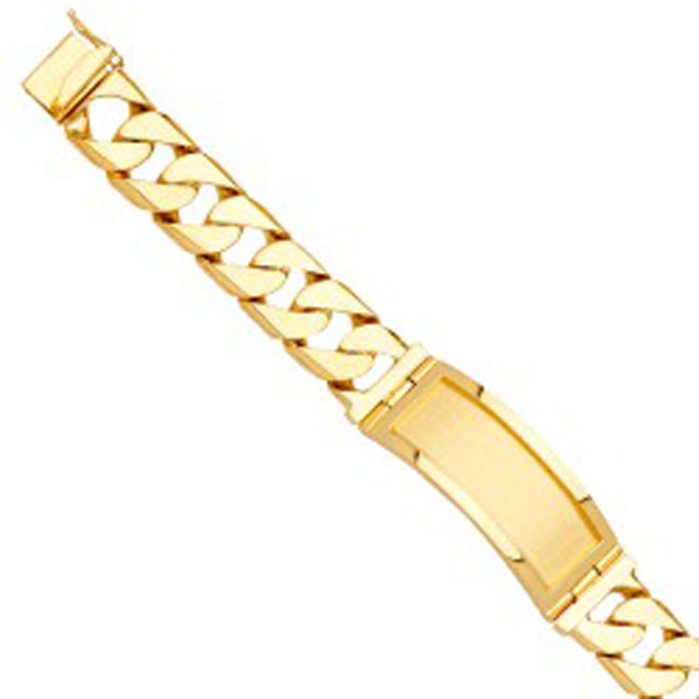 14K Yellow Gold Men's Link ID Bracelet