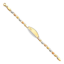Load image into Gallery viewer, 14K Tricolor Light Stampato ID Bracelet-6 inches