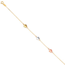 Load image into Gallery viewer, 14K Tricolor LucK Yellow DC Flower Light Chain Bracelet