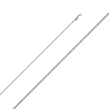 Load image into Gallery viewer, 14K White Gold 1.2mm Lobster Flat Open Wheat Chain With Spring Clasp Closure