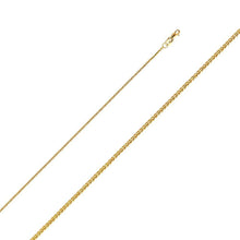 Load image into Gallery viewer, 14K Yellow Gold 1mm with Square Wheat Chain With Spring Clasp Closure