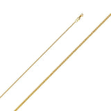 14K Yellow Gold 1mm with Square Wheat Chain With Spring Clasp Closure