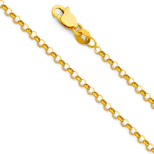 Load image into Gallery viewer, 14K Yellow Gold 2.1mm Lobster Classic Rolo Cable Link Chain With Spring Clasp Closure