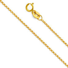 Load image into Gallery viewer, 14K Yellow Gold 1.2mm Lobster Classic Rolo Cable Link Chain With Spring Clasp Closure