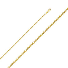 Load image into Gallery viewer, 14K Yellow Gold 2.2mm Lobster Double Link Hollow Rope Chain With Spring Clasp Closure