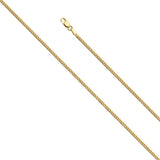 14K Yellow Gold 2.6mm Box With Tongue Miami Cuban Link Assorted Chain With Spring Clasp Closure
