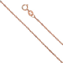 Load image into Gallery viewer, 14K Rose Gold 1.2mm Lobster Singapore Assorted Chain With Spring Clasp Closure - silverdepot