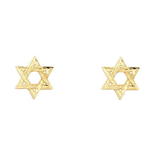 Load image into Gallery viewer, 14K Yellow Gold 10mm Jewish Star Post Earrings