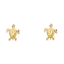 Load image into Gallery viewer, 14K Yellow Gold 8mm Turtle Post Earrings