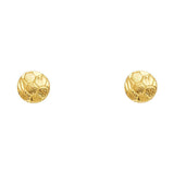 14K Yellow Gold Soccer Ball Post Earrings