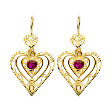Load image into Gallery viewer, 14K Yellow CZ CHANDELIER Earring 6.2grams