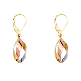 14K Tri Color Gold Assorted Earrings