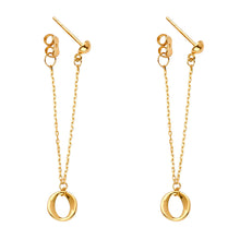 Load image into Gallery viewer, 14K Yellow Gold Round Screw Back Hanging Earrings
