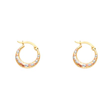Load image into Gallery viewer, 14K Tricolor Double Face X Design Hollow Earring Approximately 1.1 Grams
