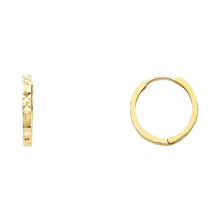 Load image into Gallery viewer, 14K Yellow Gold 2mm Square Huggies Earrings