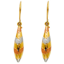 Load image into Gallery viewer, 14K Tri Color Gold Hollow Hanging Earrings