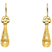 Load image into Gallery viewer, 14k Yellow Gold 6mm Hollow Teardrop Hanging Earrings
