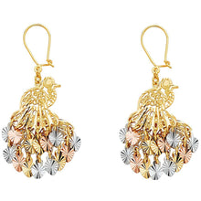 Load image into Gallery viewer, 14K Tri Color Gold 20mm DC Chandelier Hanging Earrings