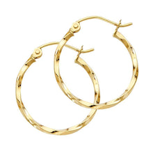 Load image into Gallery viewer, 14K Yellow Gold Curled Hoop Earrrings