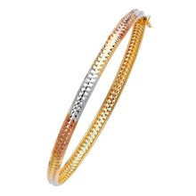 Load image into Gallery viewer, 14K Tri Color Gold 5mm Flexible Bangle