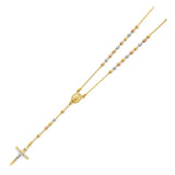 14K Yellow 4mm Beads Ball Rosary Necklace, Length 26
